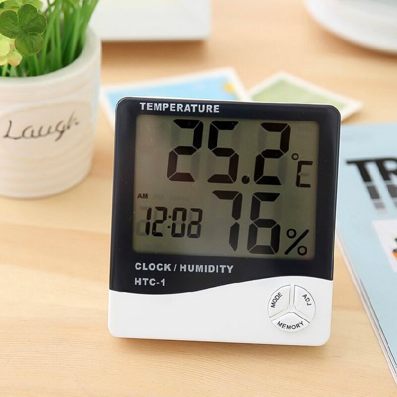 THERMOMETER INDOOR Digital LCD Hygrometer Temperature Humidity Meter Alarm Clock