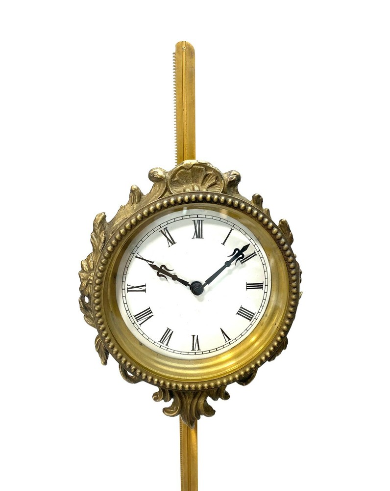 French Style Bronze Acrobat Figure Sawtooth Gravity Driven Falling Mantle Clock
