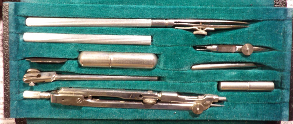 Antique 9-Piece Compass Set