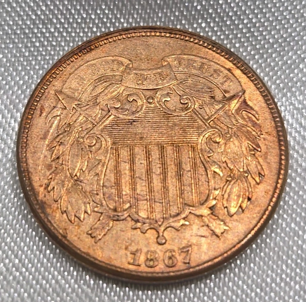 1867 2 CENT PIECE BU / UNC