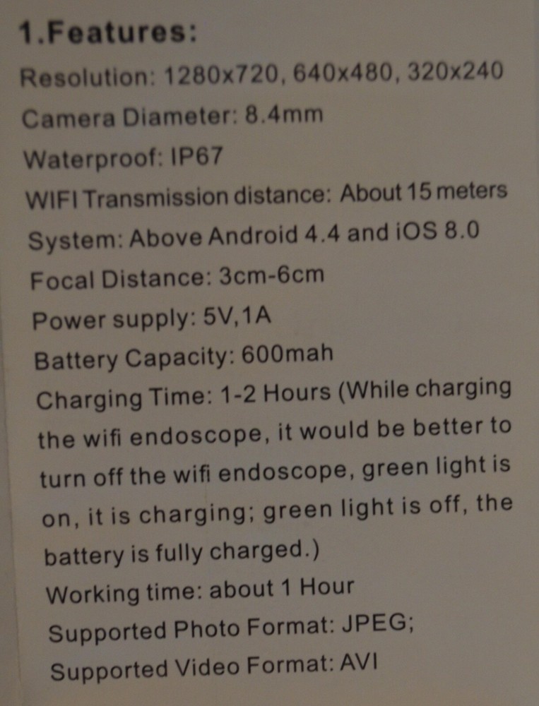 WIFI Borescope Endoscope Semi-Rigid Camera by DEPSTECH Used