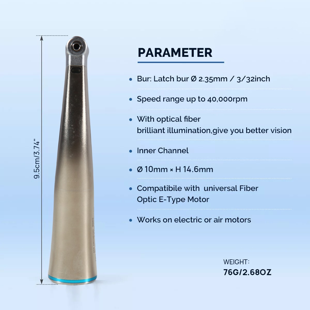 Dental Electric Handpiece 1:5/ 1:1 Fiber Optic Contra Angle/ 1:4.2 45° Surgical