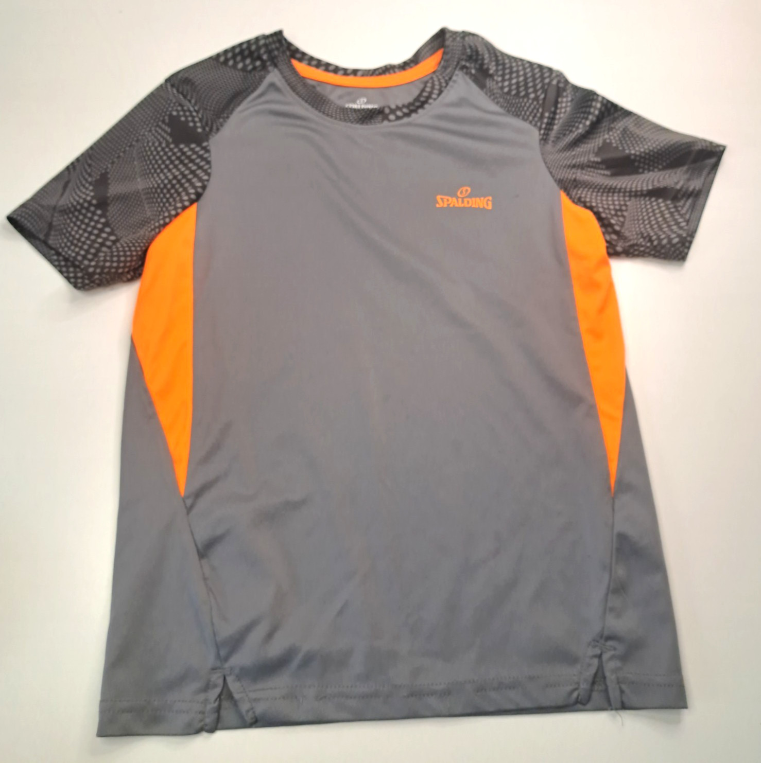 Spalding 2-Pc Athletic Outfit Boys 8 Small Gray Orange Play School