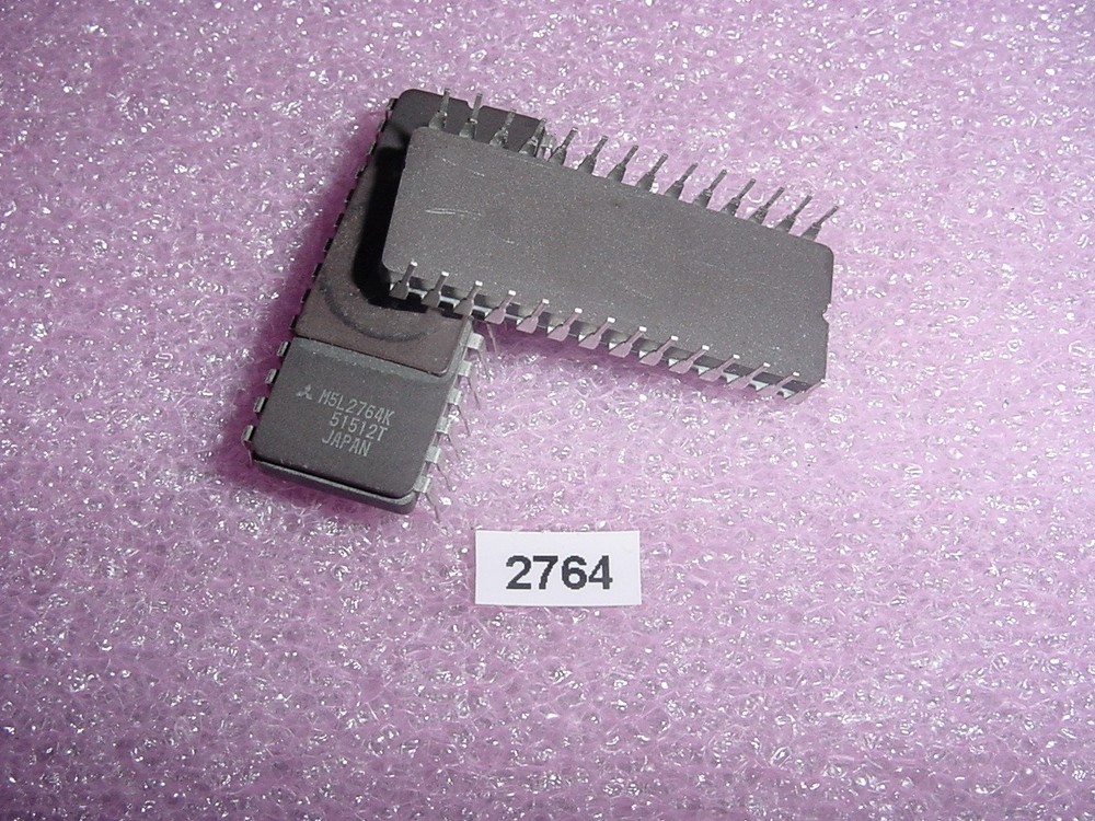 D 2764, E prom, 2 Pcs, 28 Pin, Cleaned, Erased, Blank Checked, Quick Safe Ship!