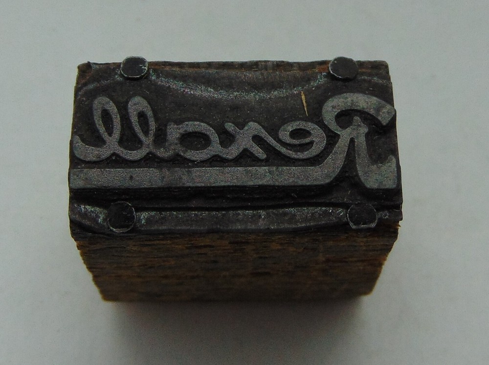 Vintage Printing Letterpress Printers Block Rexall