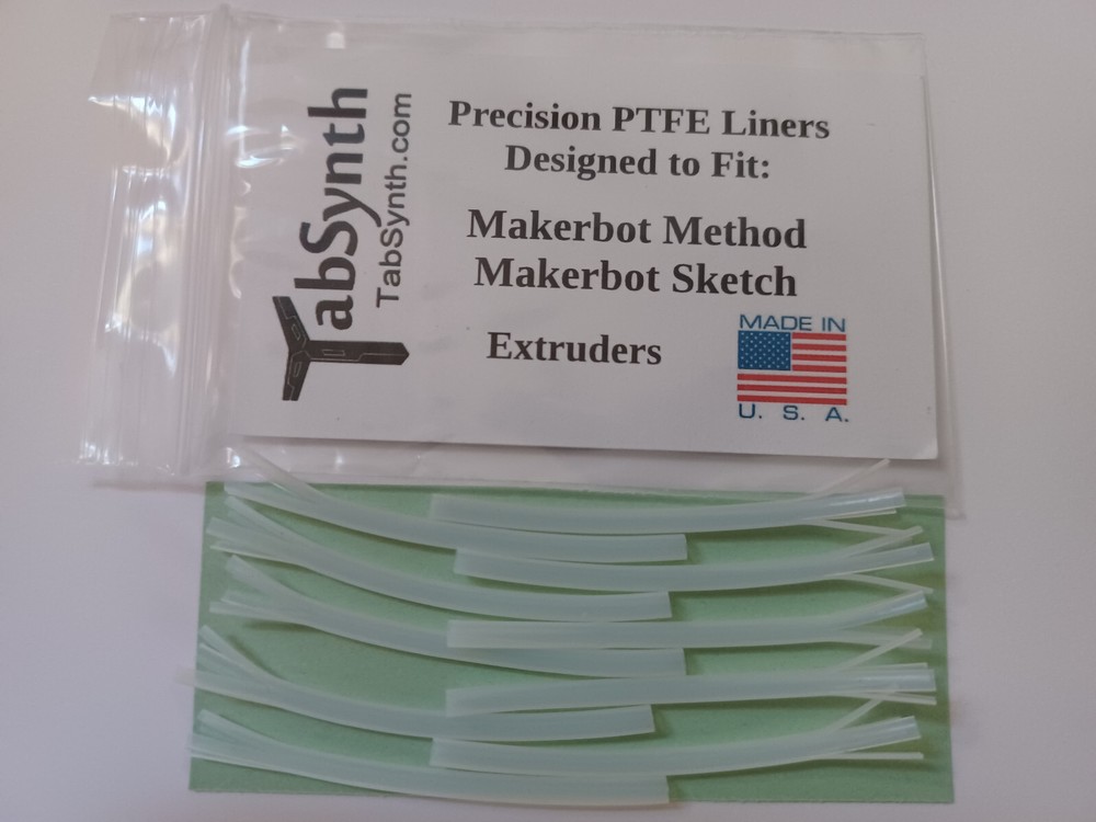 Teflon Guide Tubes or Makerbot Method Extruders (10 Pack)