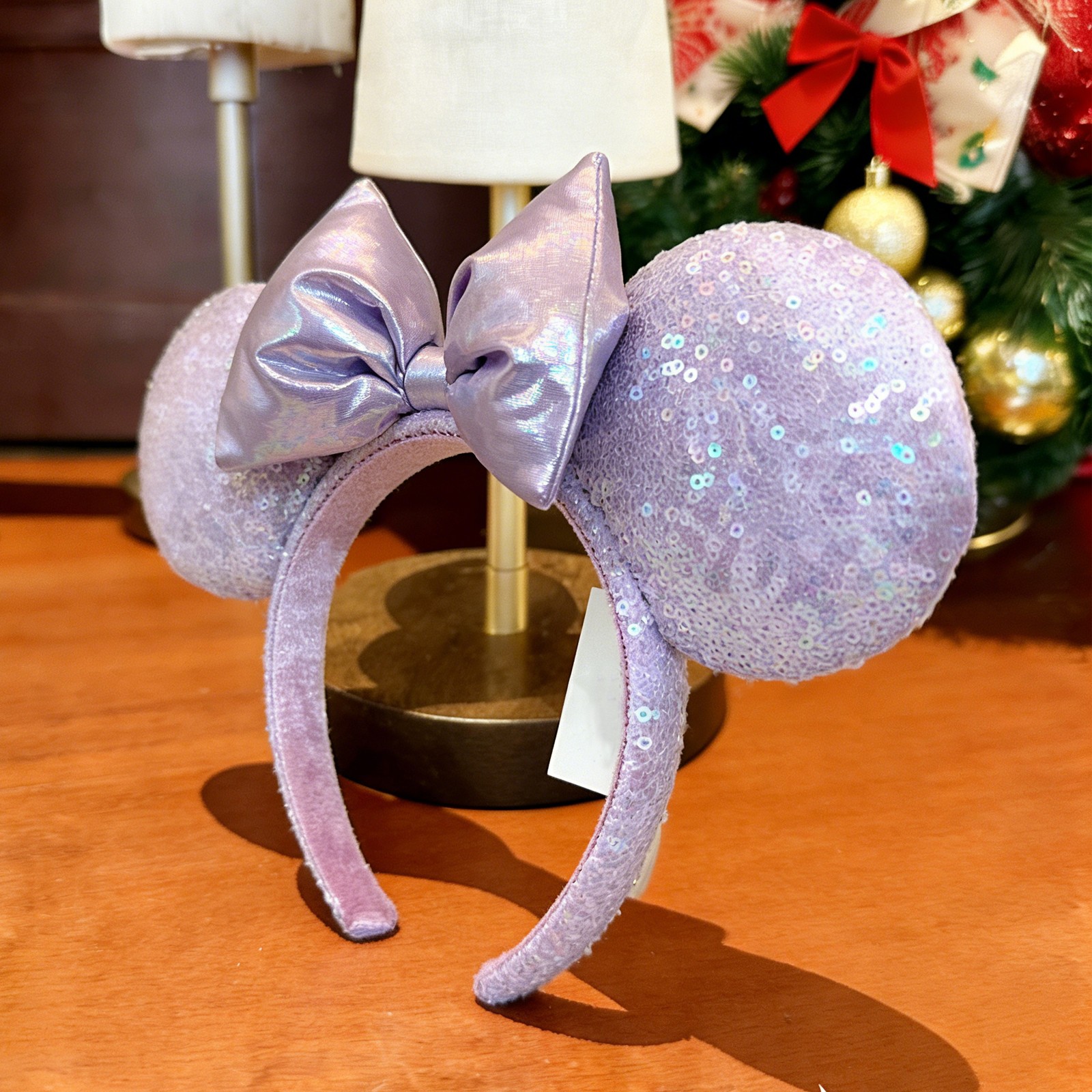 2025 Opalescent Lavender Sequin Headband Disney Parks Minnie Ears Mickey US Ship