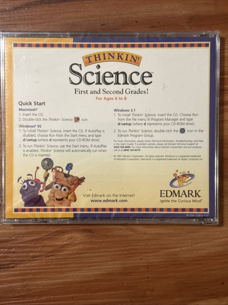 THINKIN' SCIENCE CD-Rom ~ by EDMARK~ GRADES 1-2 ~ NEW & SEALED