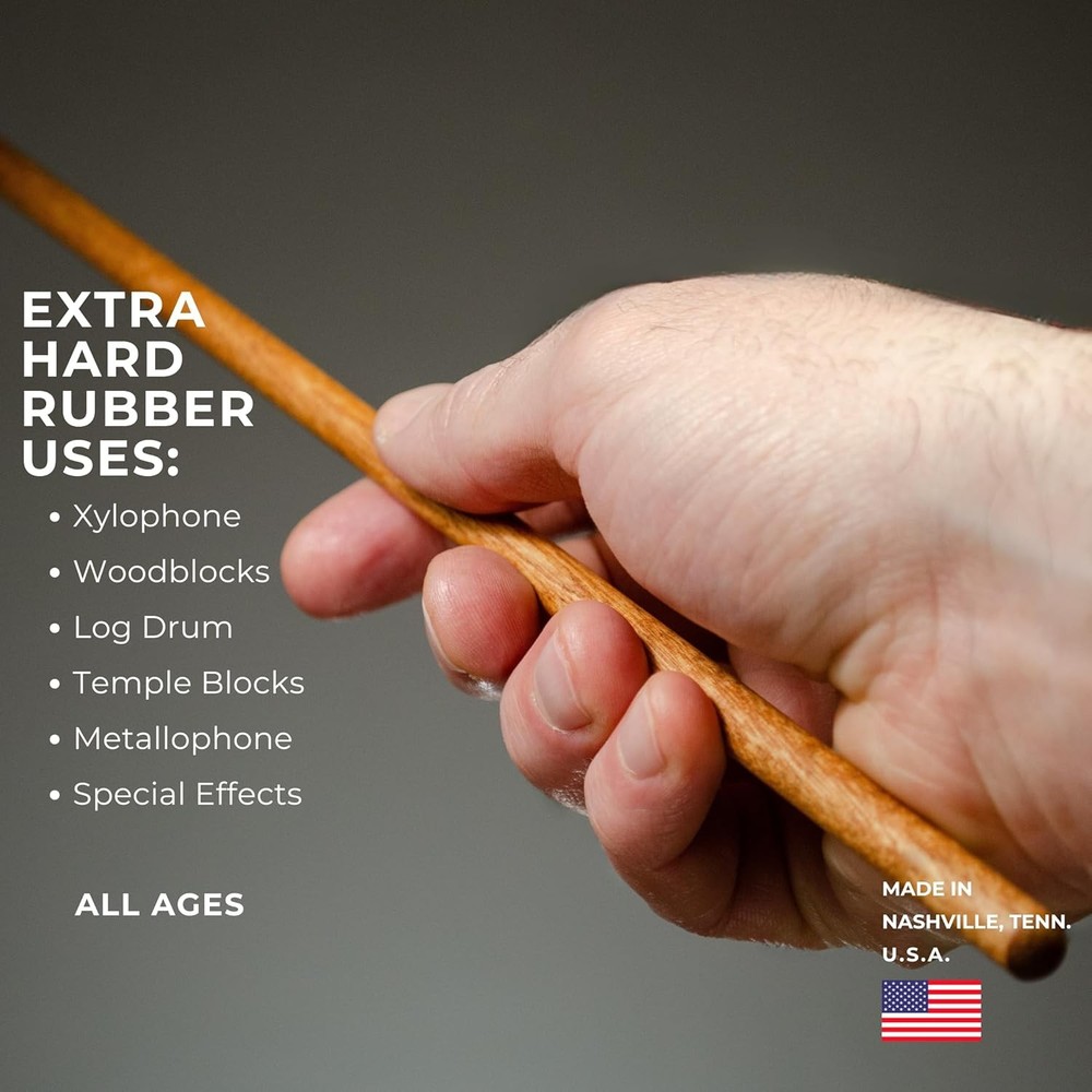 Timber Drum Co. Percussion Mallets — MADE IN U.S.A. — Sticks for Single Pair