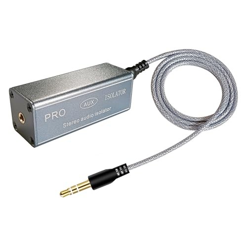 3.5mm Noise Filter Pro Hum Eliminator Ground Loop Isolator (No Silver-Gray
