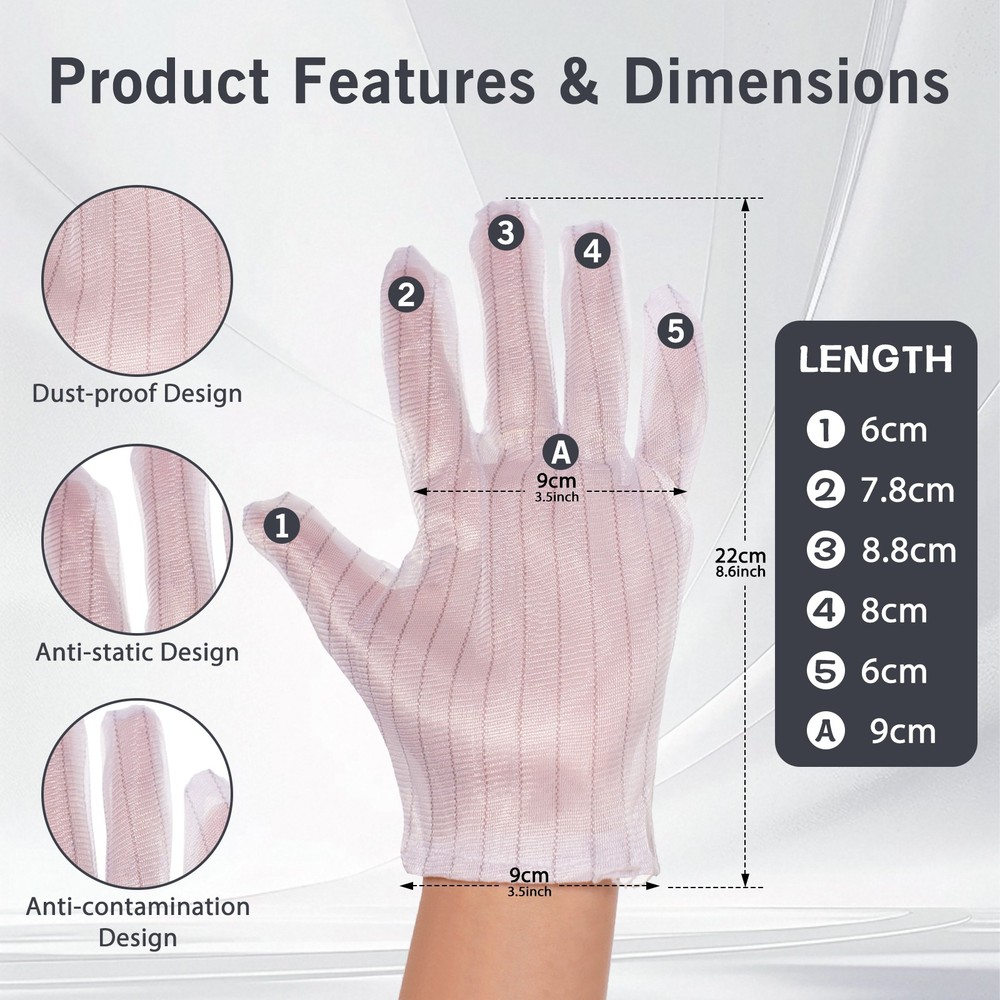 6 Pairs Darkroom Anti-Static Dust-Proof Gloves For Film Developing Processing
