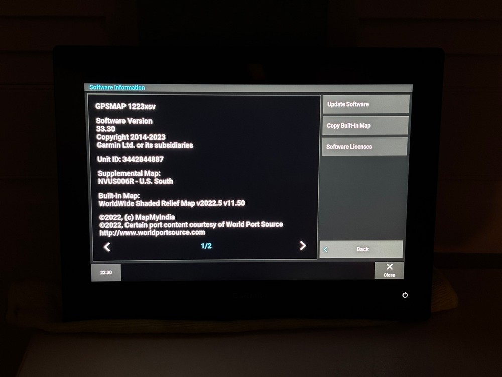 Garmin GPSMAP 1223xsv 12" Sonar Capable Touchscreen Chartplotter 010-02367-02