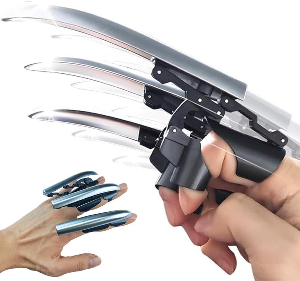 Retractable Wolverine Claws for Adult Kids Mechanical Plastic Silver Wolve Claws