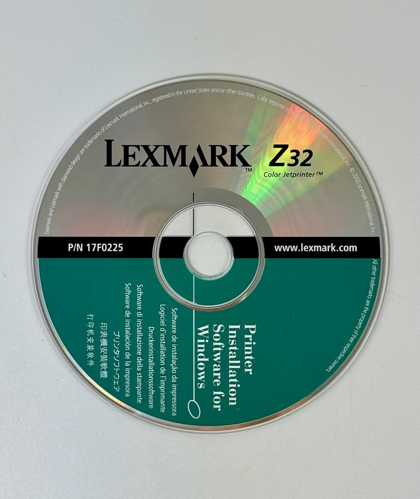 Lexmark Z32 Color Jet Printer Software & Drivers Install CD & Booklet