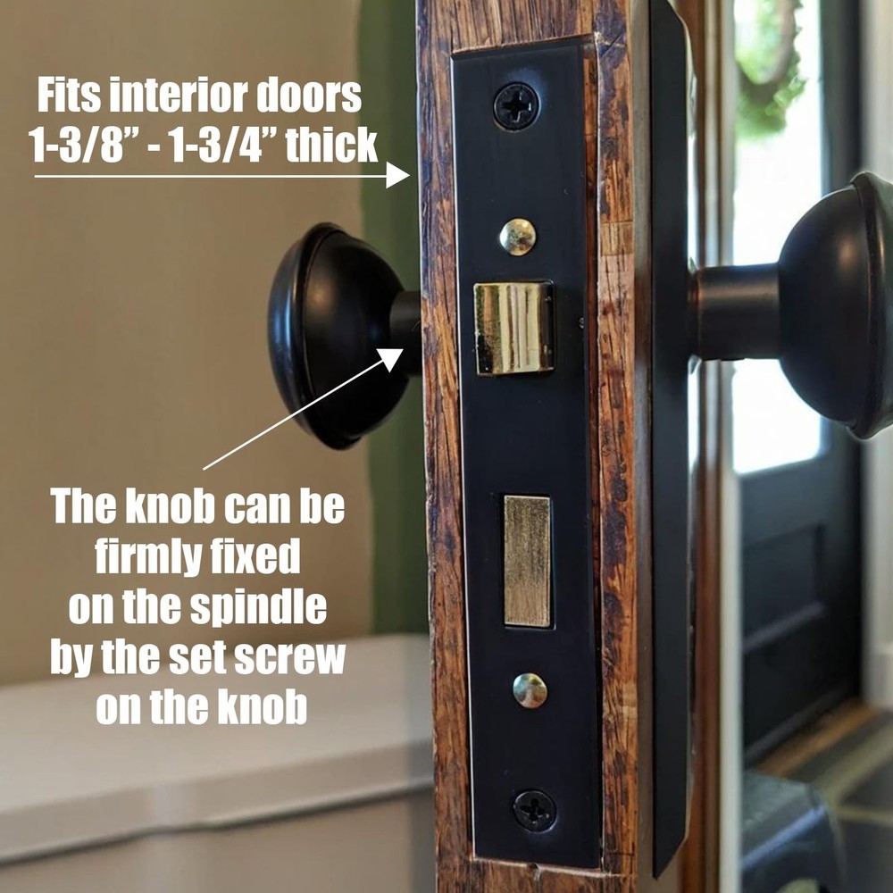 Antique Interior Door Knobs Mortise Lock Set with Skeleton Key Locks, Vintage...