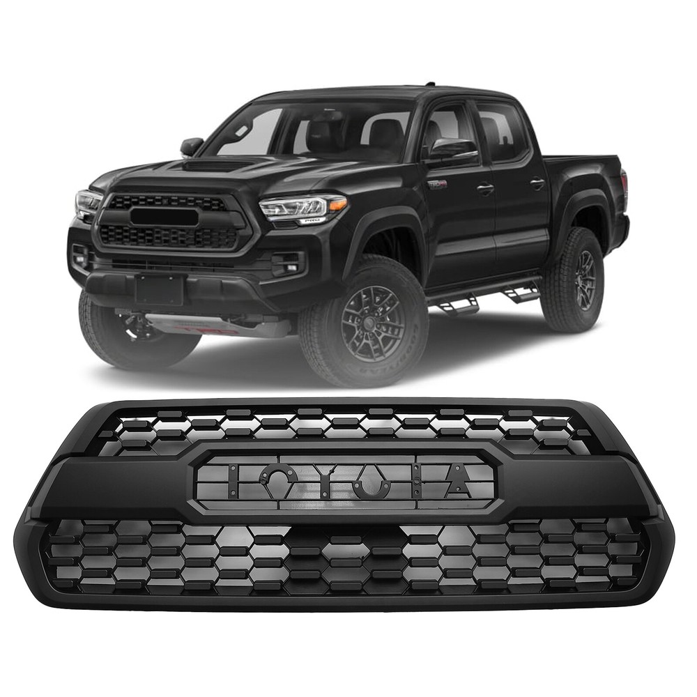 For 2016-2022 Toyota Tacoma SR SR5 TRD Front Bumper Grille Hood Grill Mat Black