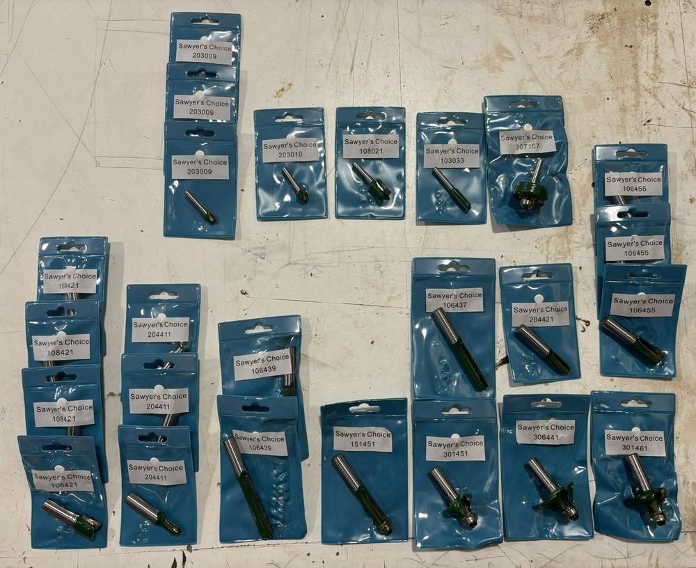 25 Piece Sawyer’s choice Router Bits Set 1/2” & 1/4”(#2)