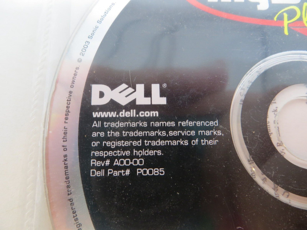 Sonic MyDVD Plus Installer Disc Version 4.5 Dell Part #P0085 2003 computer disc