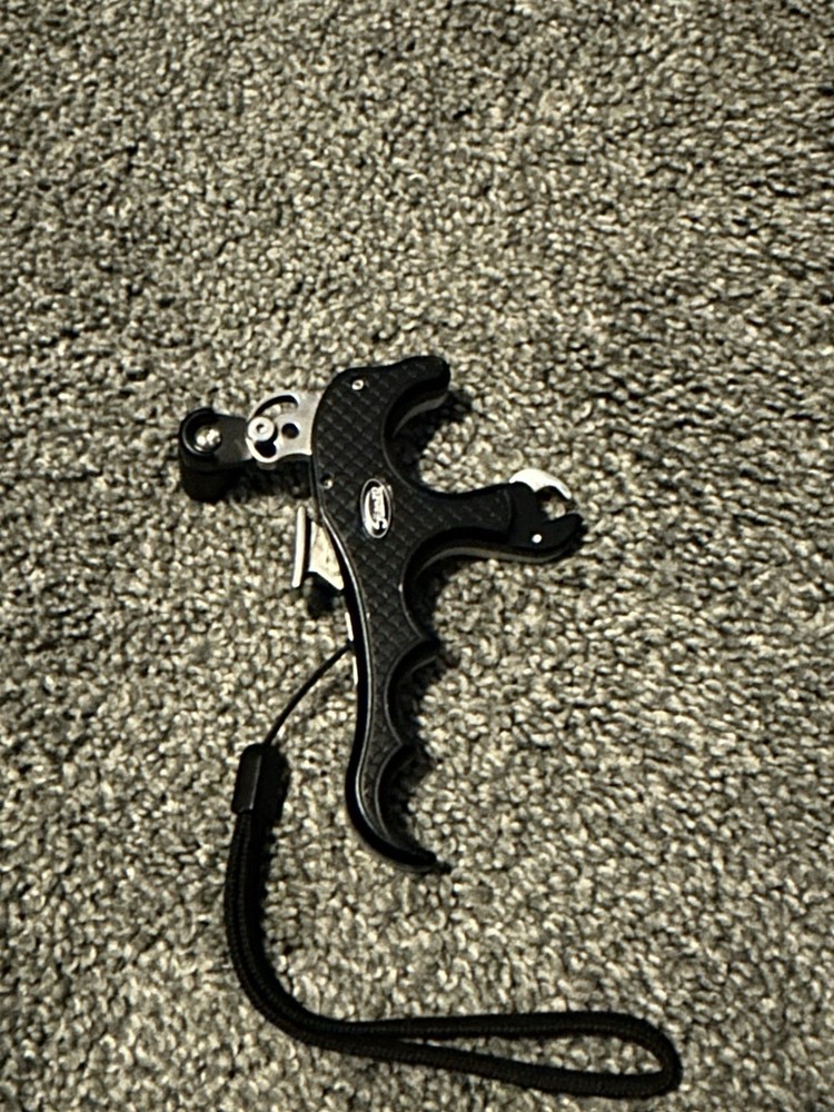 JianZD Compound Bow Thumb Trigger Archery Release Aid - Silver/Black