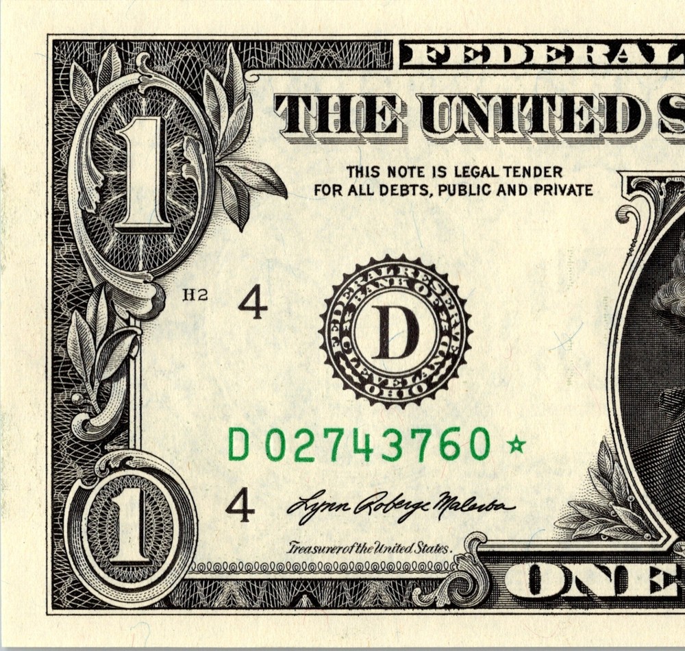 2021 D Star Note One Dollar Bill Regular Run Pack Note D02743760* UNC