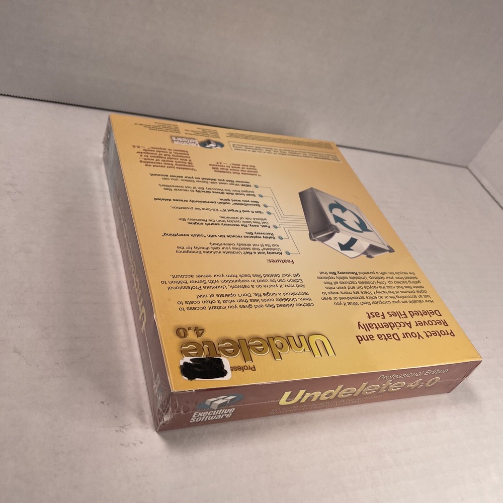 NEW SEALED Undelete 4.0 Professional Edition Executive Software 2003 Windows