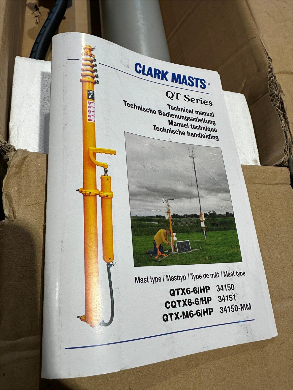 NEW Clark Masts CQTX6-6/HP QT Series Lightweight Telescopic Mast 3.5" Base Tube