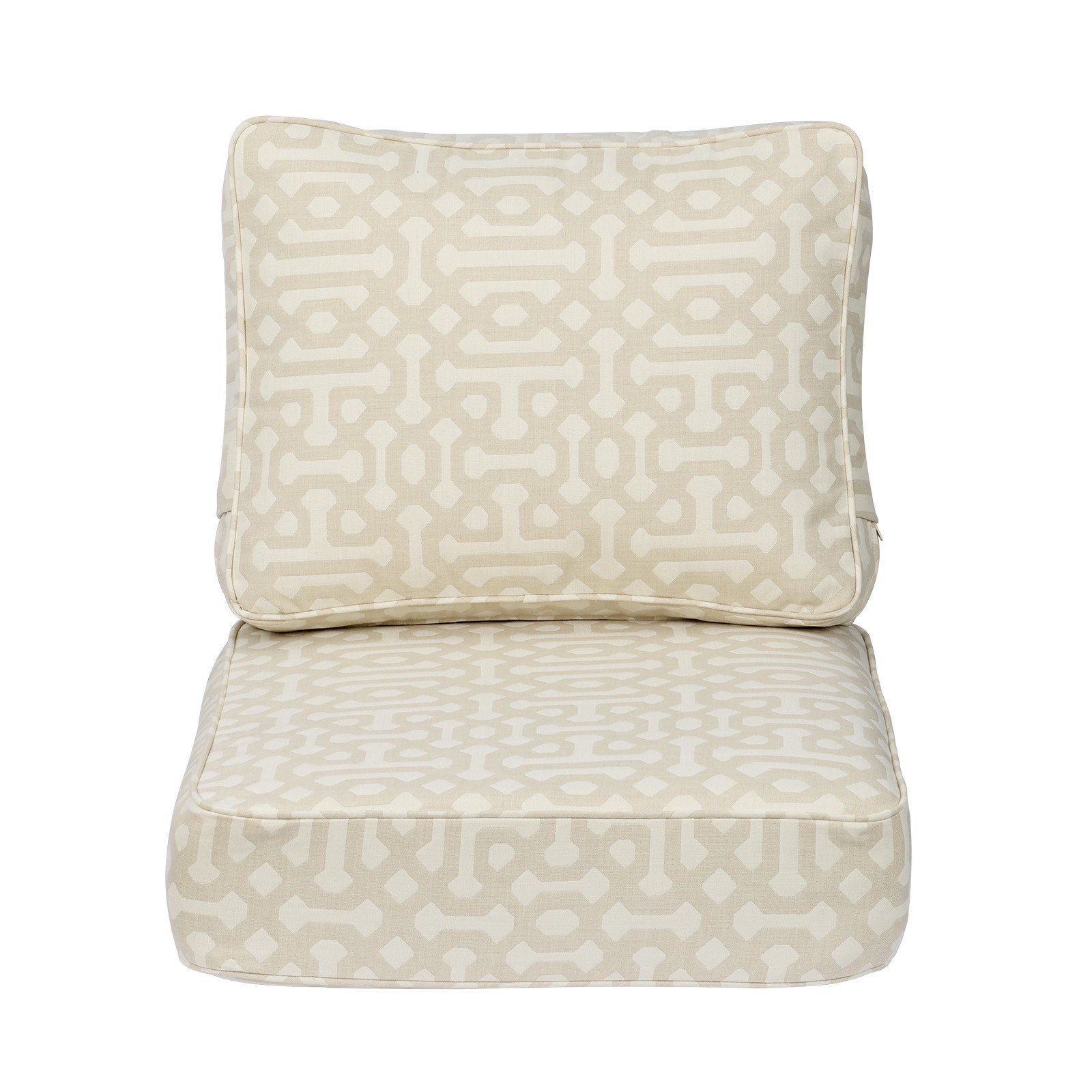 Sunbrella Fabric Outdoor Patio Deep Seat Cushions Set with Pocket Springs & Ties