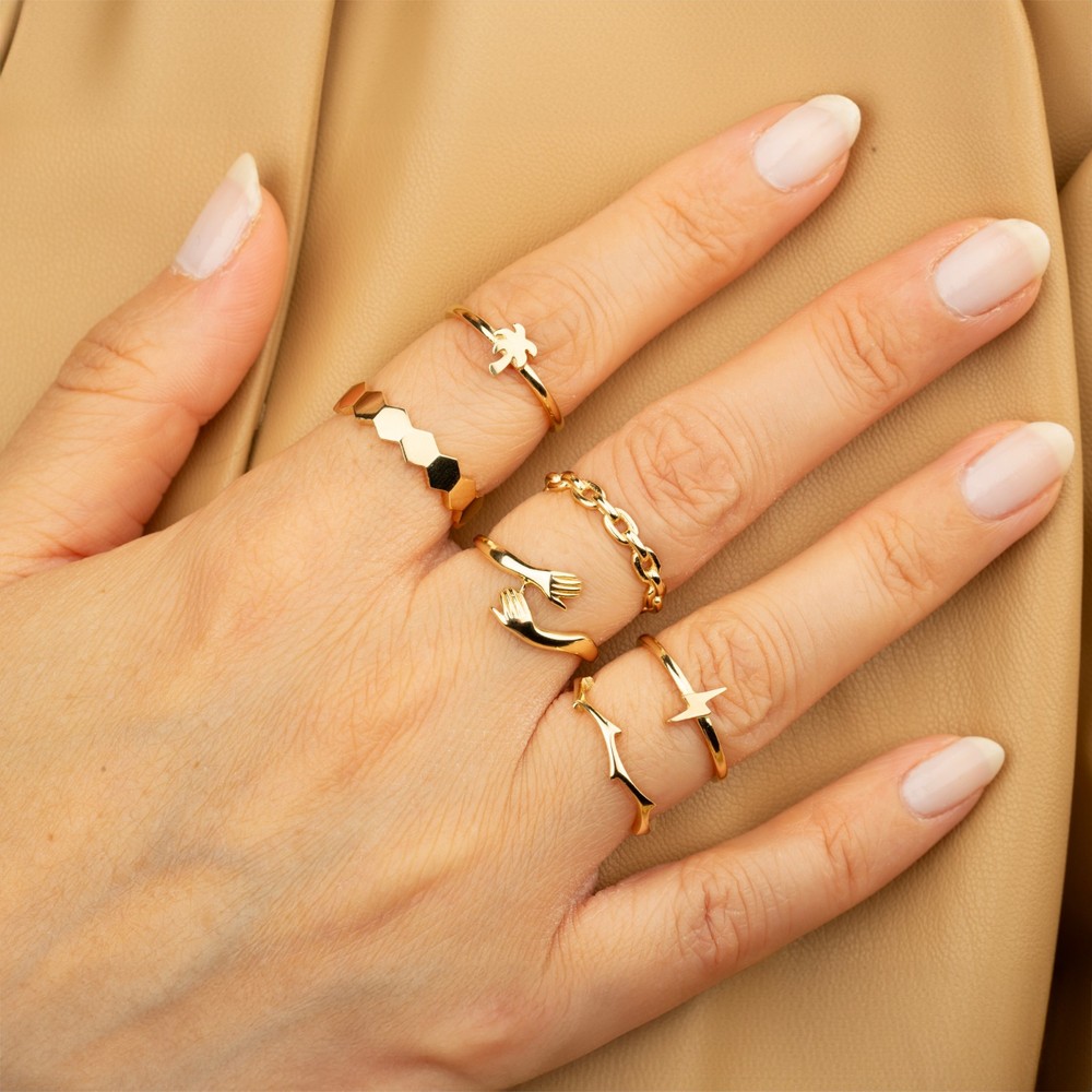 14K Solid Gold Rabbit Ring