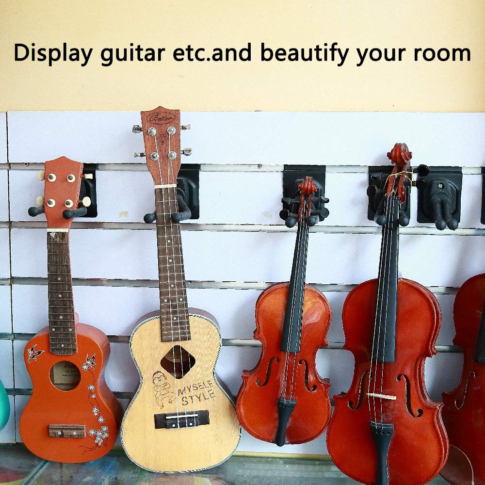 XCHTX Guitar Hook Slatwall Adjustable Wall Mount short 8pack, Black