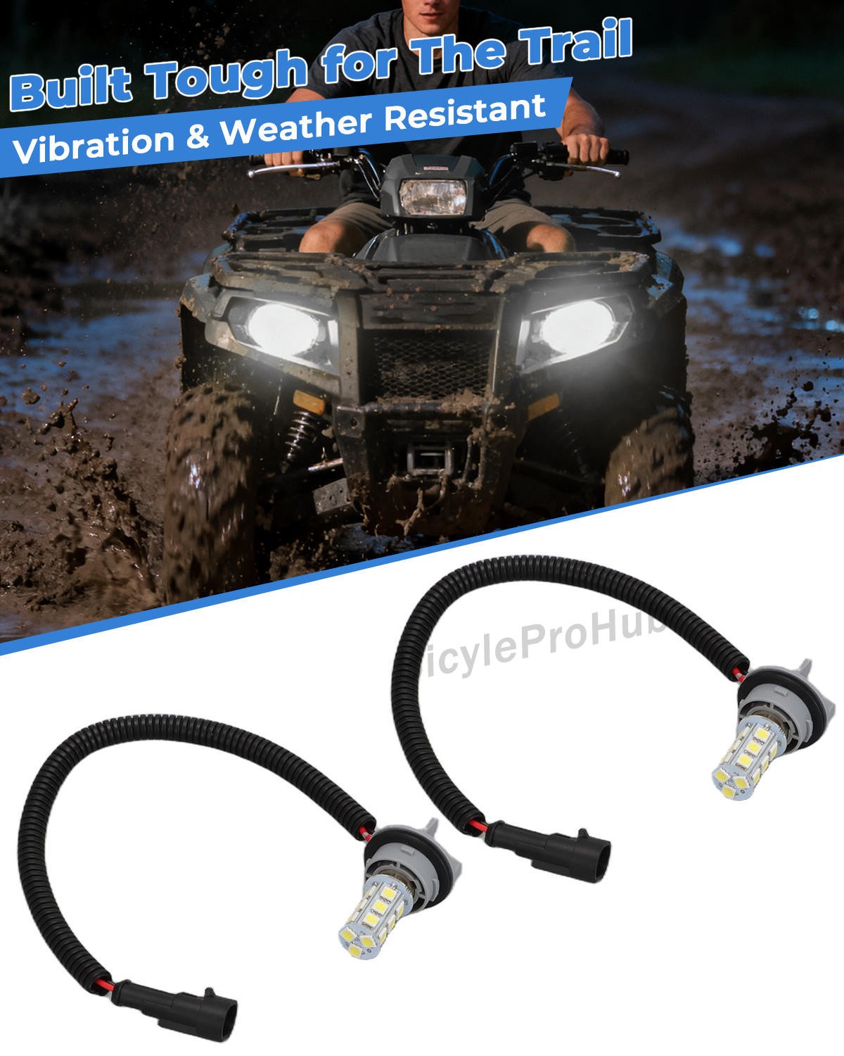 1pair (2PCS) 500 Lumen LED For Polaris Headlight Light Bulbs 81169 61189 4030059
