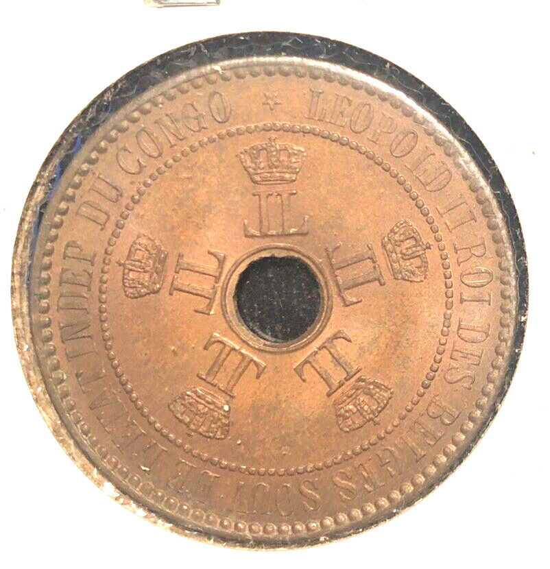 Belgium Congo 1887 5 centimes KM 3 AU