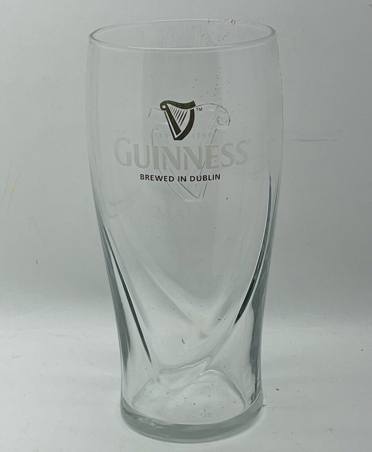 Guinness Brewed In Dublin Beer Pint Glass 3 D Harp Man Cave piece 16 oz MARK