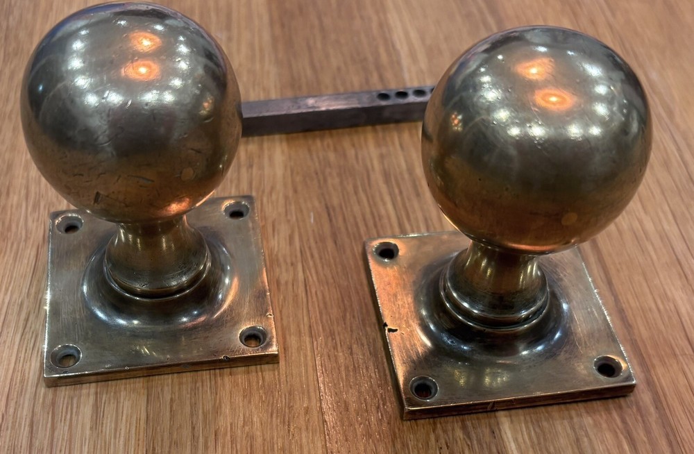 Antique Edwardian Bronze Door Knobs