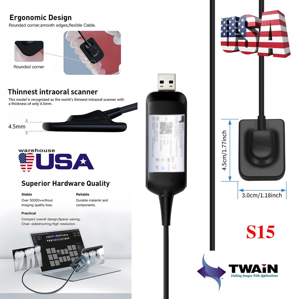 Dental Sensor Unit digital Sensor Image HD Sensor Size 1.5 (TWAIN Drive Compact)