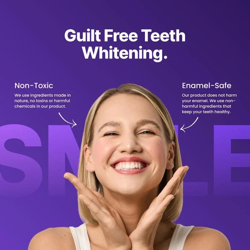 DRDENT Purple Teeth Whitening Strips - 7/21 Whitening Sessions - Safe for Enamel