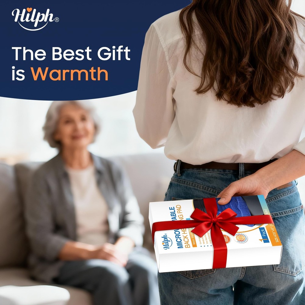 Hilph Heating Pad for Back Microwavable, Extra Large Large, Blue