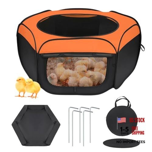 Chicken Brooder Box with Cover,Upgrade Double Door Brooder Box for Chick