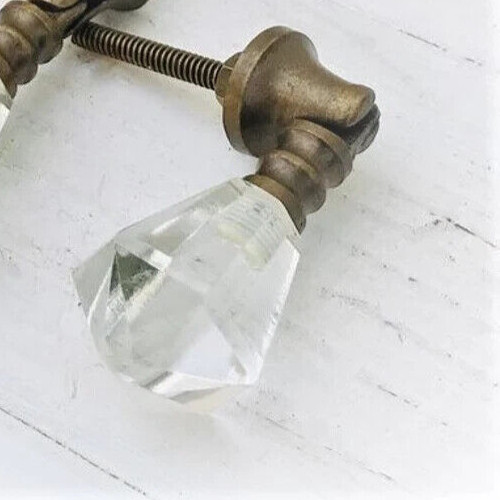 Brass Drawer Pull Handle Teardrop Glass Diamond Crystal Cabinet Knobs Hardware