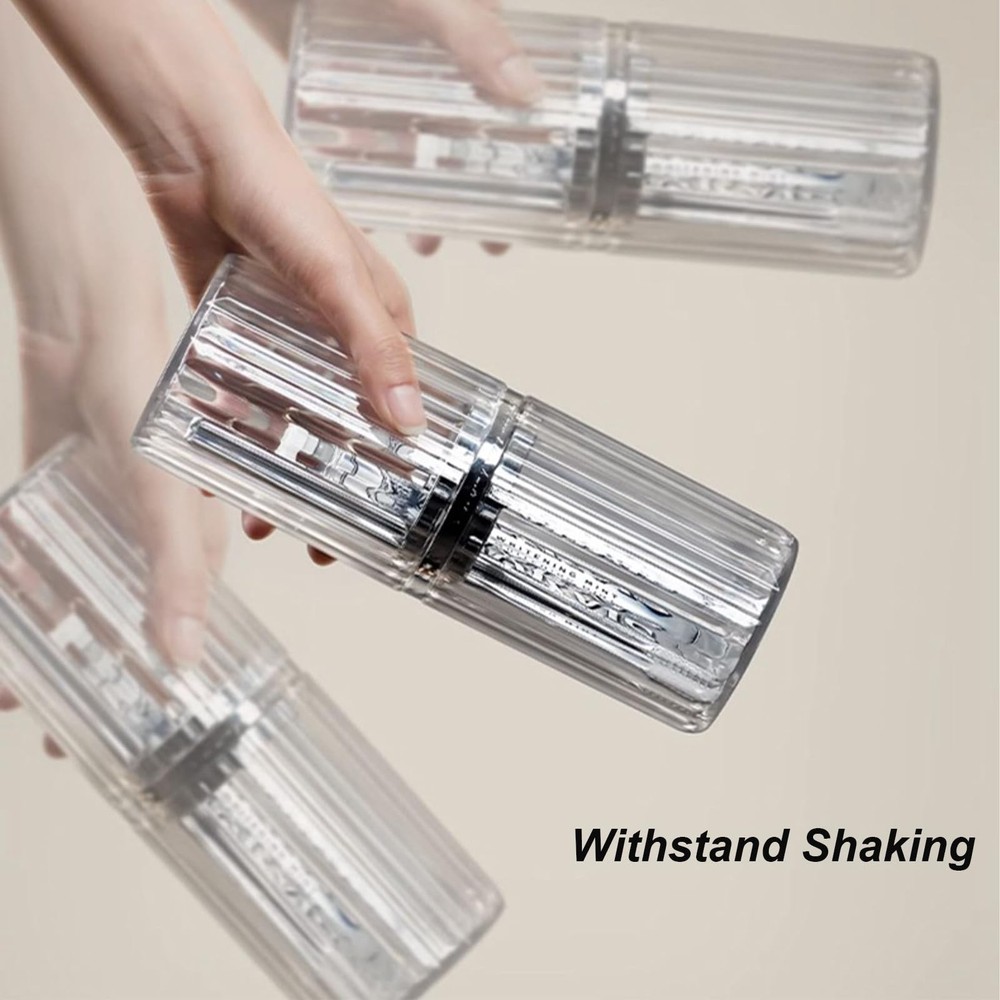 2 Pack Transparent Travel Toothbrush & Toothpaste Case 2pcs-grey+clear