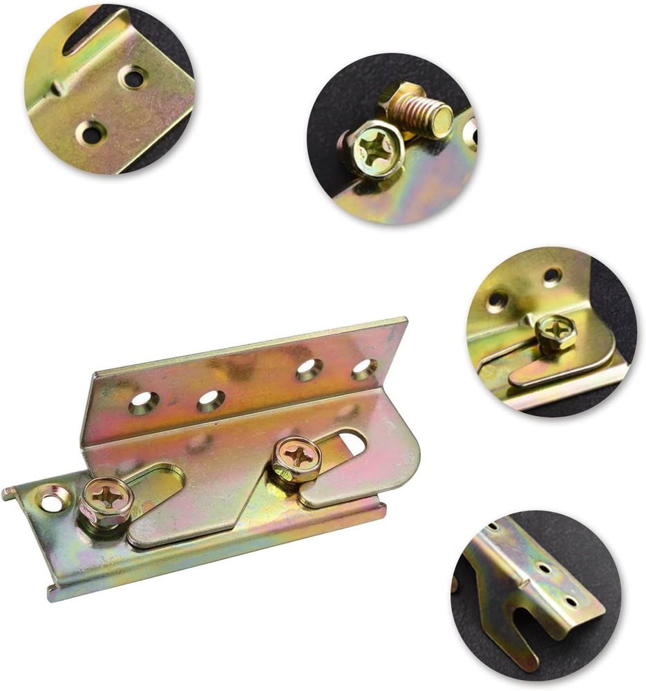 4 Sets Bed Rail Brackets,Heavy Duty Frame Brackets 4 Pieces, Gold