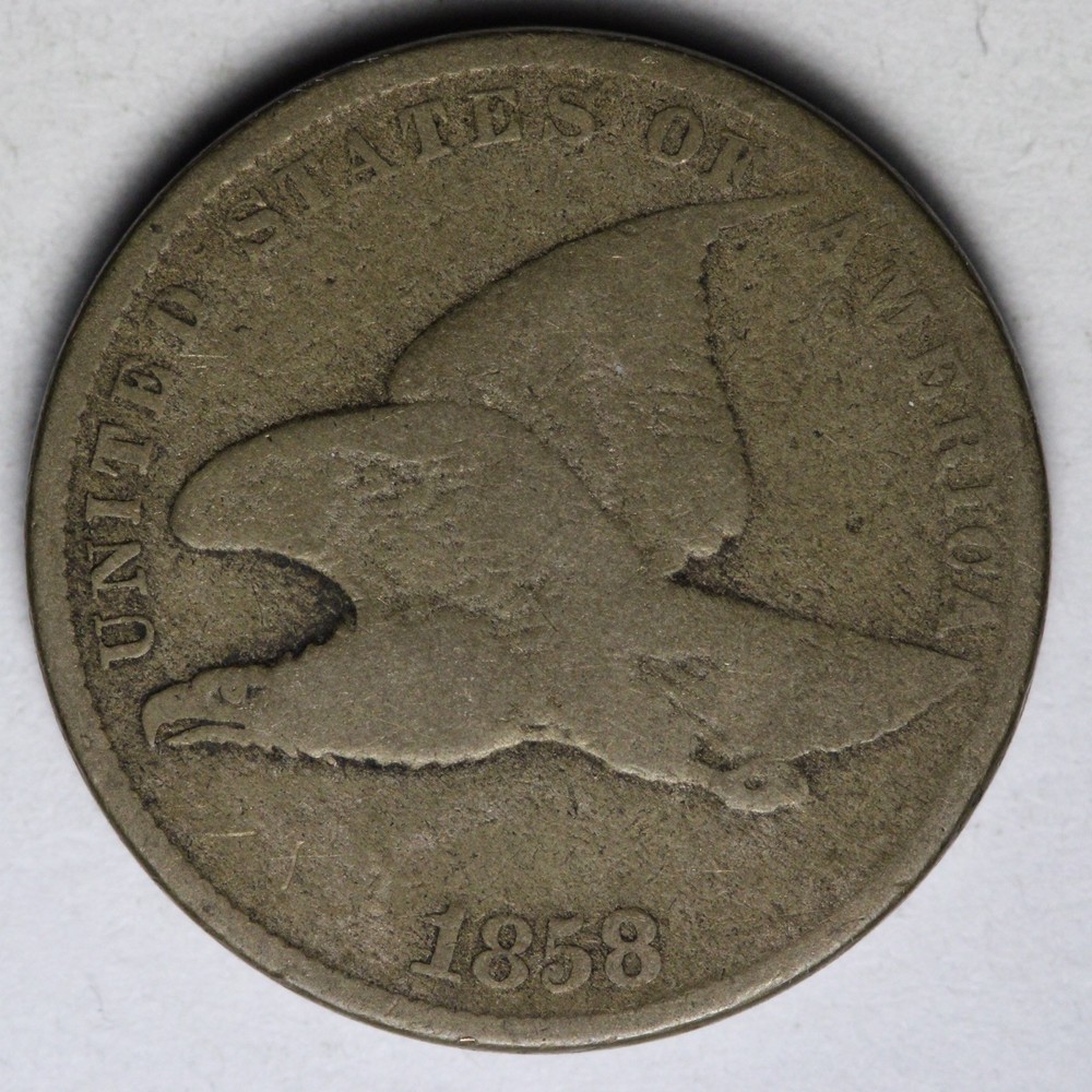 1858 SL Flying Eagle Cent Penny VG E104 GQNM