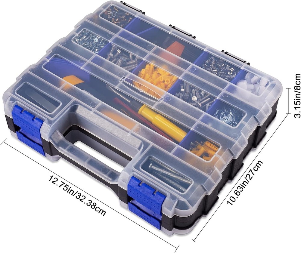 Portable Double-Sided Tool Organizer with 34 Compartments - Waterproof Design