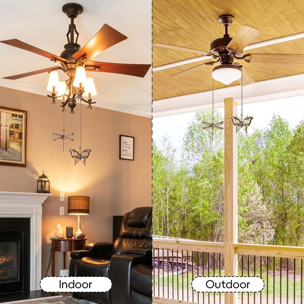 Ceiling Fan Pull Chain, 2 Pack Copper Dragonfly Fan Pull Chain Extension, 12 Inc