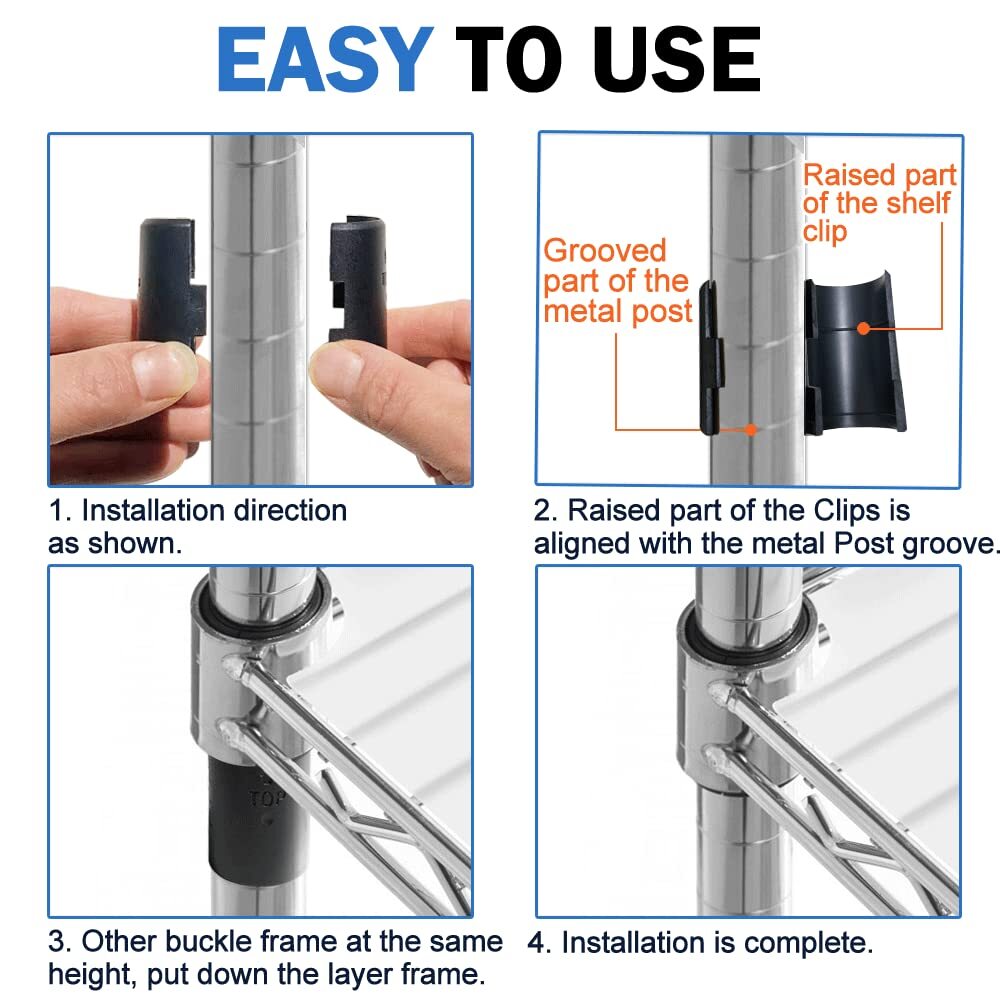 28 Pack Plastic Metal Shelf Clips Shelving Sleeves Replacements (14 Pairs)