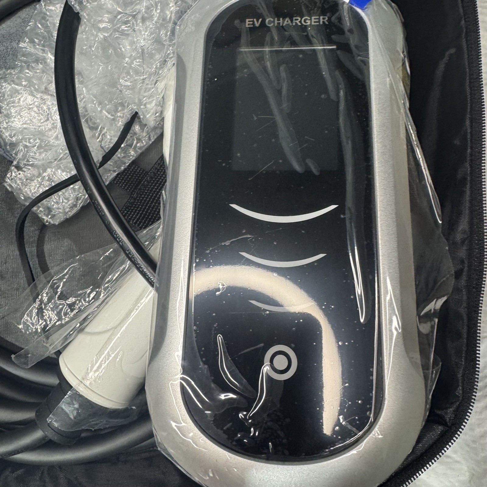 Macarlon Level 1 & 2 EV Charger,16A 110V-240V 25ft Cable,American Flag (Silver)