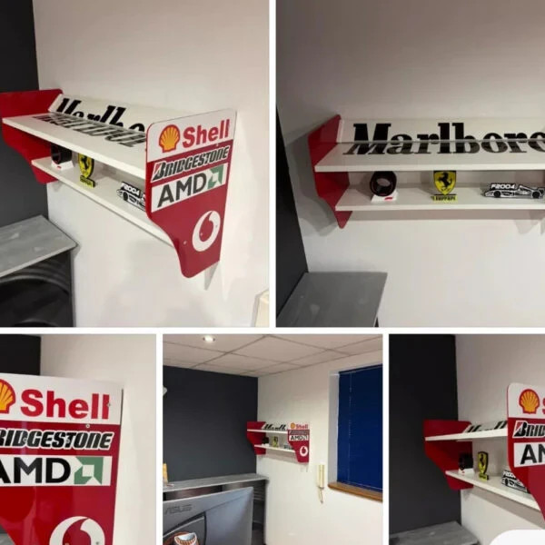 Marlboro Racing Rear Wing Shelf – Formula Style Spoiler Wall Decor
