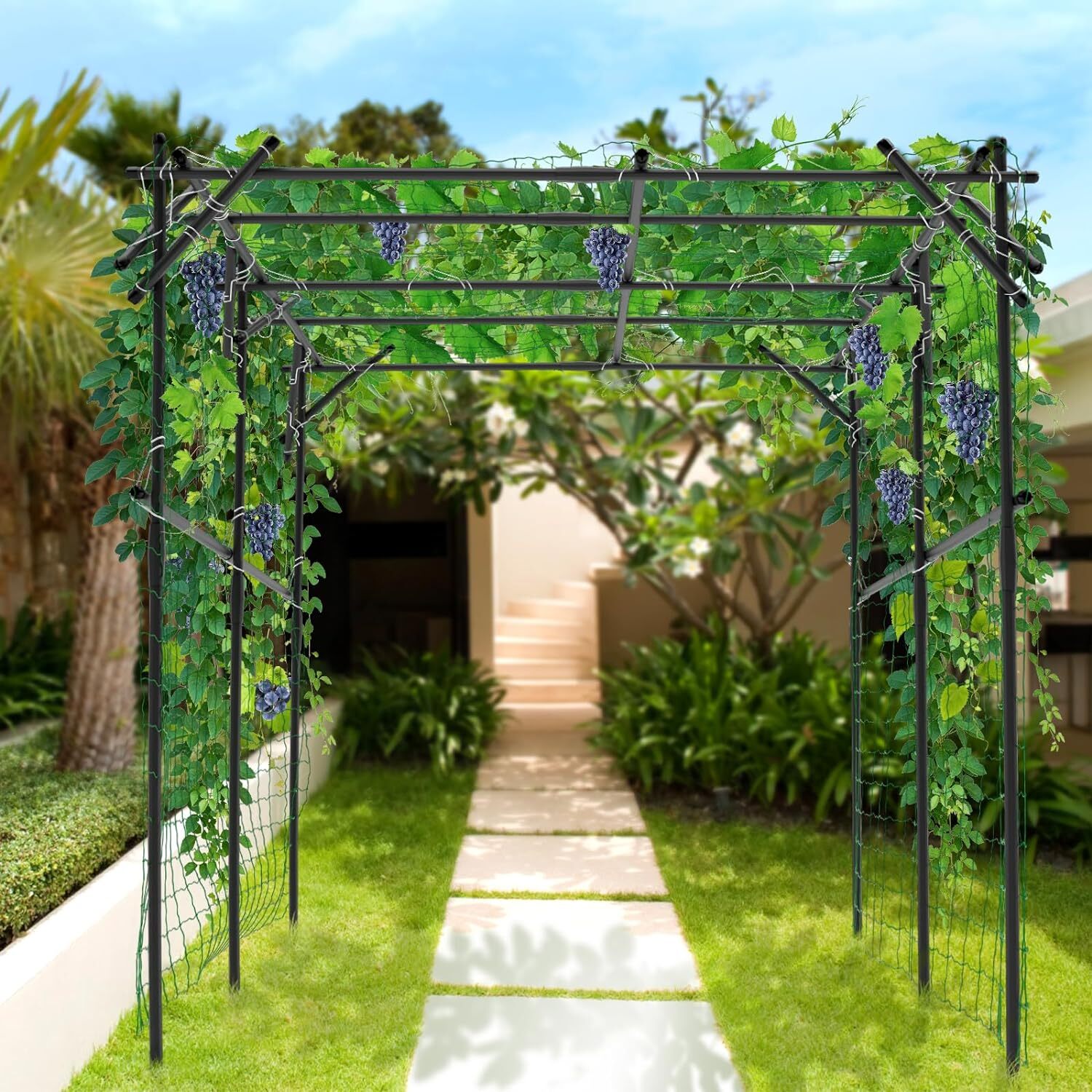 Barbella Garden Arch Trellis Metal Plant Support Trellis Archway for Climbing