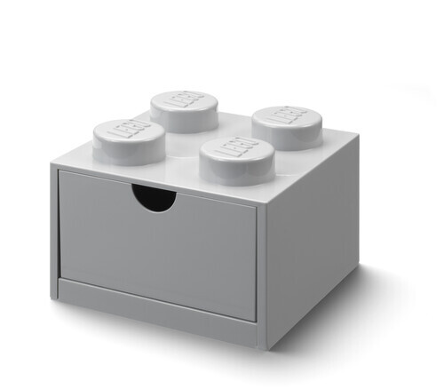 LEGO Desk Drawer Stackable Storage with 4 Knobs, in Grey [New Toy] Gray, Brick