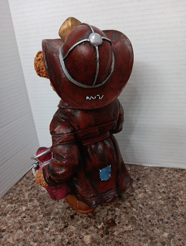 Fire Fighter Bear Decor 11 Inches Tall