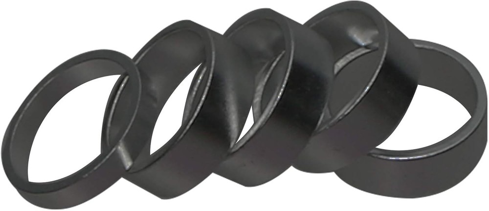 1" Headset Stem Spacers 5PCS Black/Silver